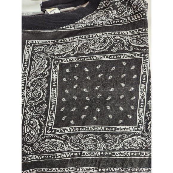 Mens Conspiracy WeSC Black Bandana Short Sleeve Tee T-Shirt Size Medium RARE - Picture 2 of 9